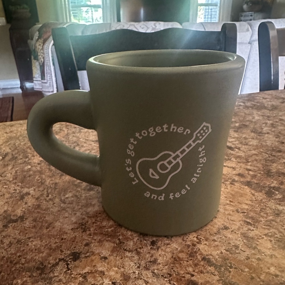 LIFE IS GOOD GUITAR Olive Green Ceramic Mug